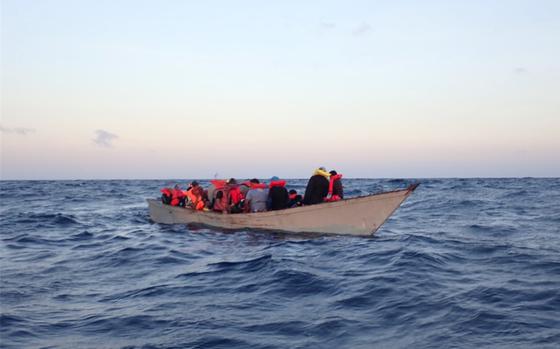 The crew of Coast Guard Cutter Heriberto Hernandez repatriated 59 migrants to Dominican Republic, Aug. 31, 2023, following the interdiction of two overloaded vessels in Mona Passage waters off the west coast of Puerto Rico.