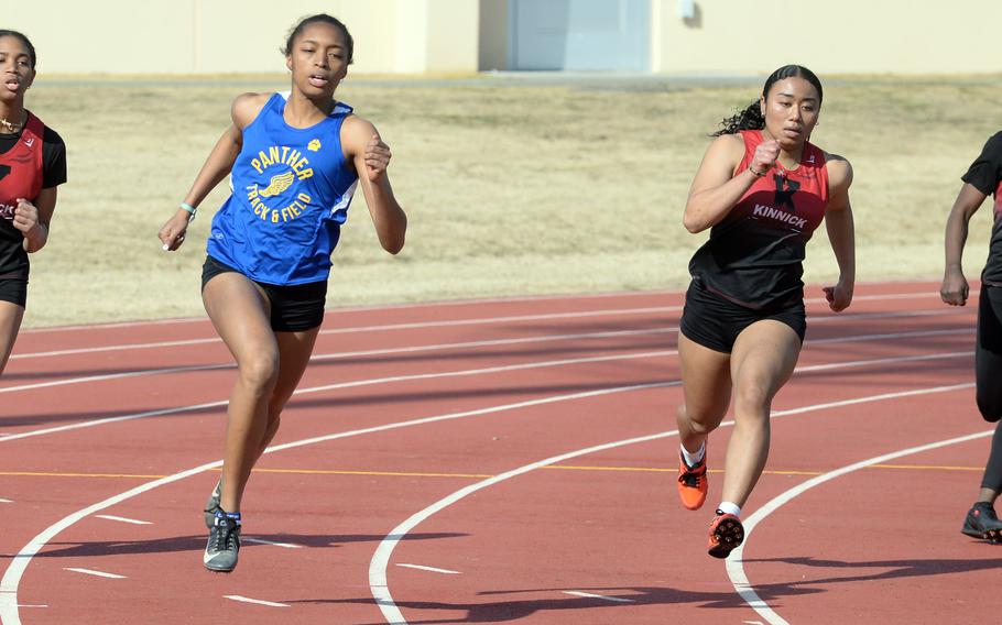 Yokota's Trinity Stegall and Nile C. Kinnick's Jasmine Williams should lend sprint strength to both track and field teams this season.