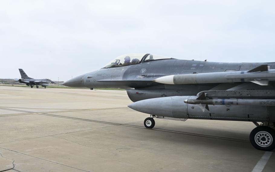 An F-16 Fighting Falcon 