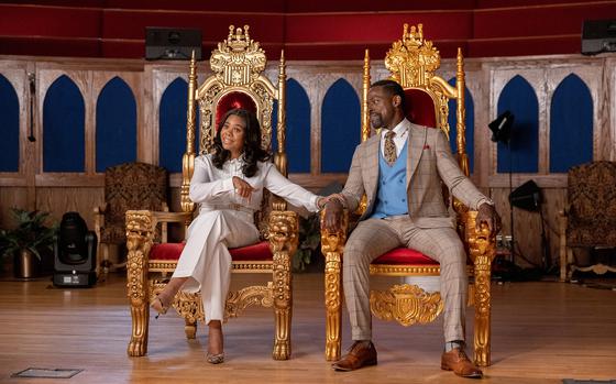 Sterling K. Brown and Regina Hall, left, play the pastor of a disgraced Atlanta megachurch and his wife, respectively, in “Honk for Jesus. Save Your Soul.” Brown said he grew up a Christian, faith-filled person.