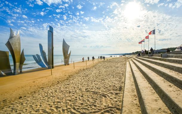 Omaha Beach is one of the five famed D-Day landing beaches along a 50-mile stretch of Normandy coast in France.