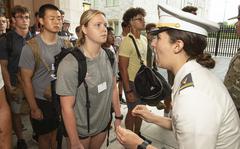 Approximately 1,200 candidates of the Class of 2026 report to the U.S. Military Academy at West Point for Reception Day on June 27, 2022. The new cadets receive detailed instruction from members of the cadet cadre, begin to learn from their New Cadet Handbook for Cadet Basic Training 2022 and receive a regulation Army haircut at the academy.