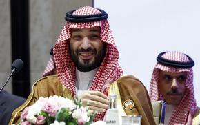 Saudi Arabian Crown Prince Mohammed bin Salman Al Saud attends Partnership for Global Infrastructure and Investment event on the day of the G20 summit in New Delhi, India, Sept. 9, 2023. (AP Photo/Evelyn Hockstein, Pool)