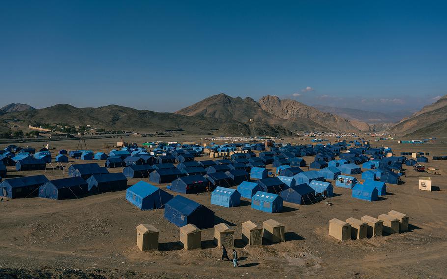 A Taliban-run refugee camp near the Torkham border crossing. 