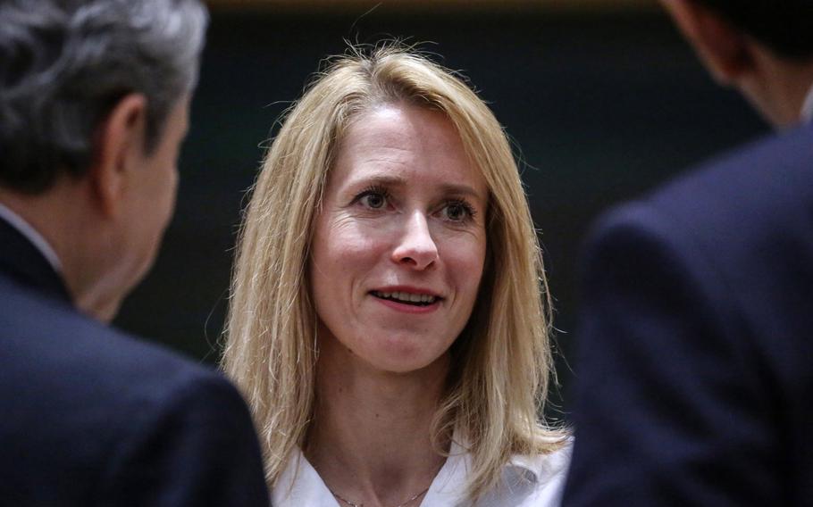 Kaja Kallas, Estonia’s prime minister, on the first day of a special European Union (EU) leaders summit at the European Council headquarters in Brussels, Belgium, on May 30, 2022. 