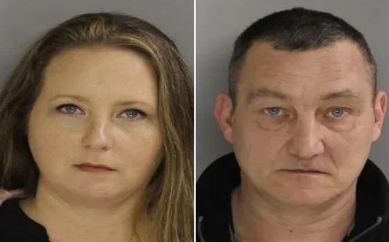 Police booking photos show Kera Kiss and Alan Staniskis.