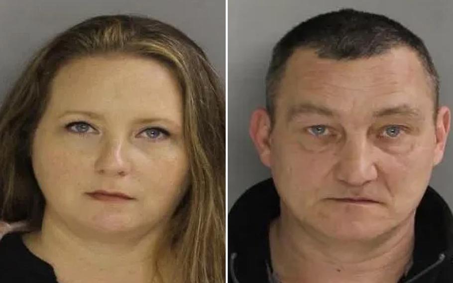 Police booking photos show Kera Kiss and Alan Staniskis.