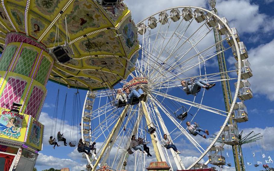 The Lautrer Kerwe, shown here in May of 2022, features rides and games.