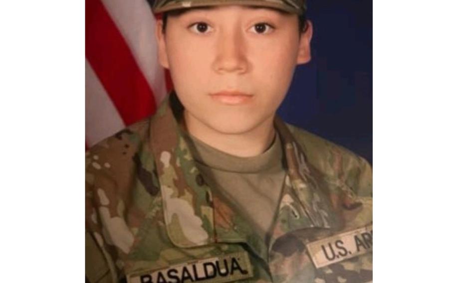 Pvt. Ana Fernanda Basaldua Ruiz, 20, of Long Beach, Calif., died Monday at Fort Hood, Texas, after 15 months as a combat engineer. Officials said her death is under investigation but that foul play is not suspected.