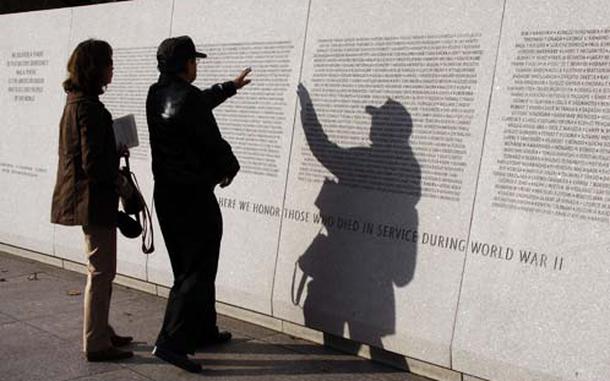 Hed: Japanese American Memorial, 2008

Washington, D.C., Nov. 11, 2008: Lynn Bettancourt helps her father, Grant Hirabayashi, find his cousin's name at the Japanese American Memorial to Patriotism during World War II. 

About 33,000 Japanese Americans served in the U.S. military during World War II. Of those, 812 lost their lives. Their names are inscribed on the wall of the memorial. 

Mr. Hirabayashi himself served as a tech sergeant in the 5307 Composite Unit, also known as Merrill’s Marauders, in China, Burma and India.

Read the full story here. https://www.stripes.com/news/2008-11-12/veterans-day-2008-ceremonies-in-washington-honor-servicemembers-sacrifices-1986933.html1

META TAGS: Japanese Americans; World War II; veterans; Asian Americans; Pacific Americans; 