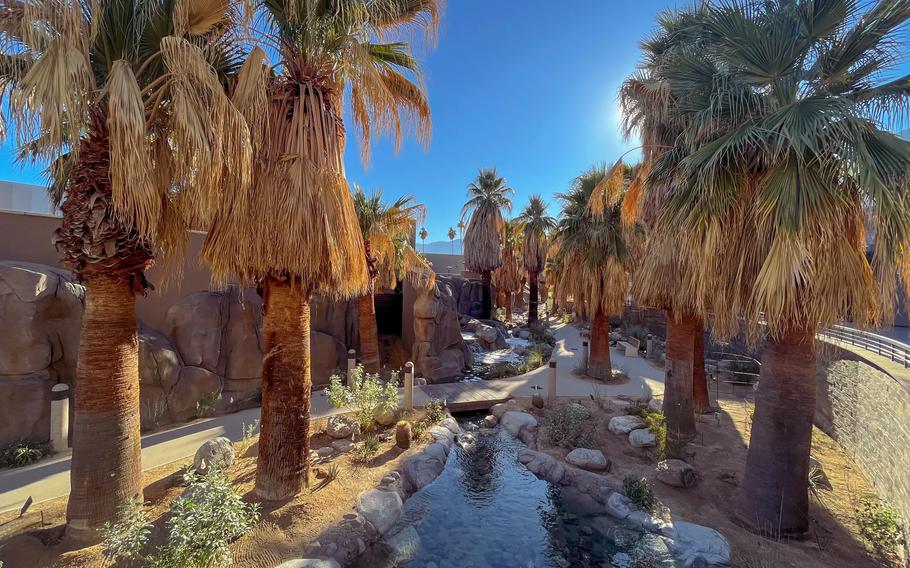 The Agua Caliente Cultural Plaza in Palm Springs, scheduled for completion in spring 2023, includes an oasis trail dotted with palm trees. 