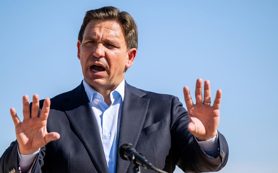Florida Gov. Ron DeSantis speaks during a campaign event on Wednesday, Sept. 20, 2023, in Midland, Texas. 