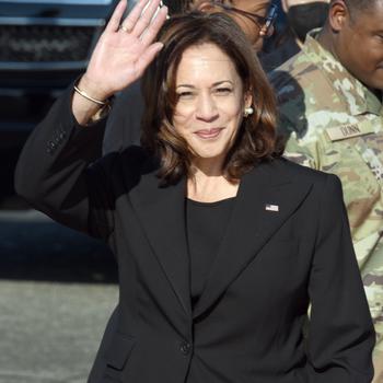 Vice President Kamala Harris makes a brief visit to Yokota Air Base in western Tokyo, Monday, Sept. 22, 2022.