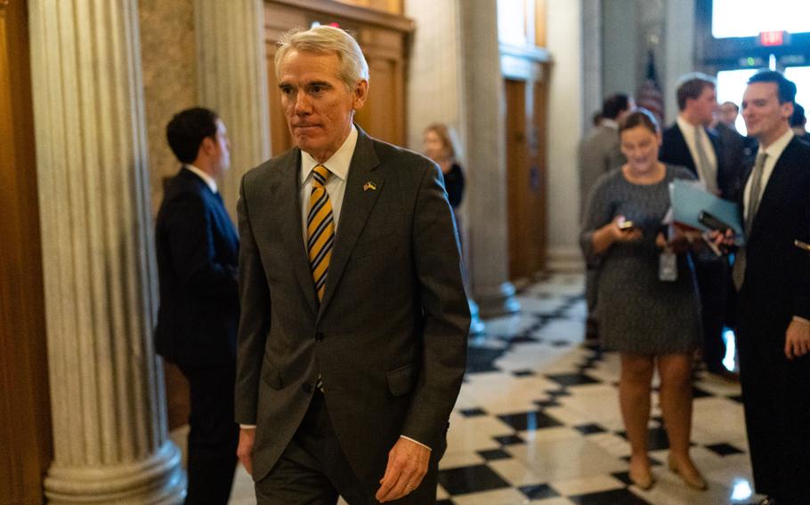 Sen. Rob Portman, a Republican from Ohio, at the U.S. Capitol in Washington, D.C., on April 7, 2022. 