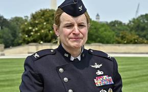 Col. Bree Fram in a field.