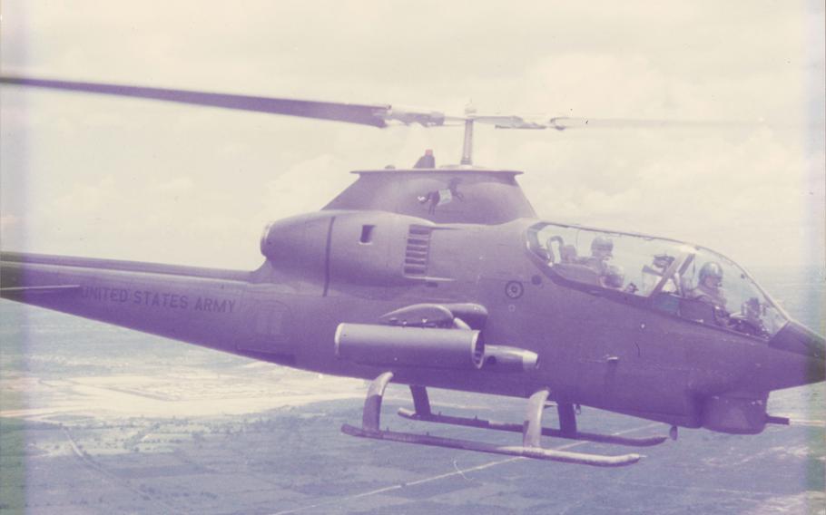 Then-1st Lt. Larry Taylor flying a Cobra in the mid-to-late 1960s. He flew more than 2,000 combat missions during his time as an Army aviator during the Vietnam War. 