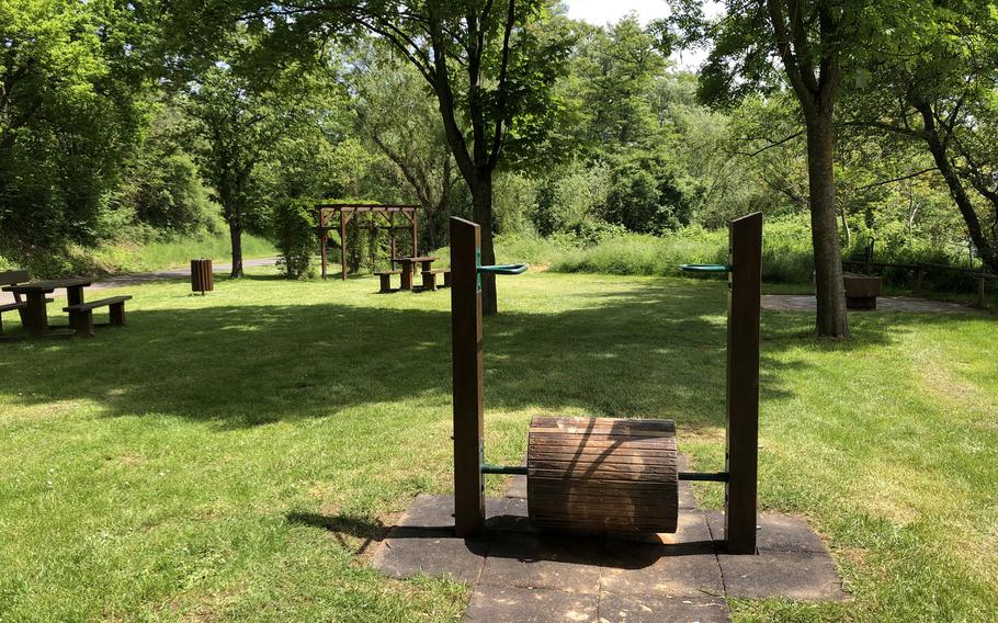 Foot rollers are one of the adventure and balance stations at Barfusspfad, the barefoot park in Bad Sobernheim, Germany.