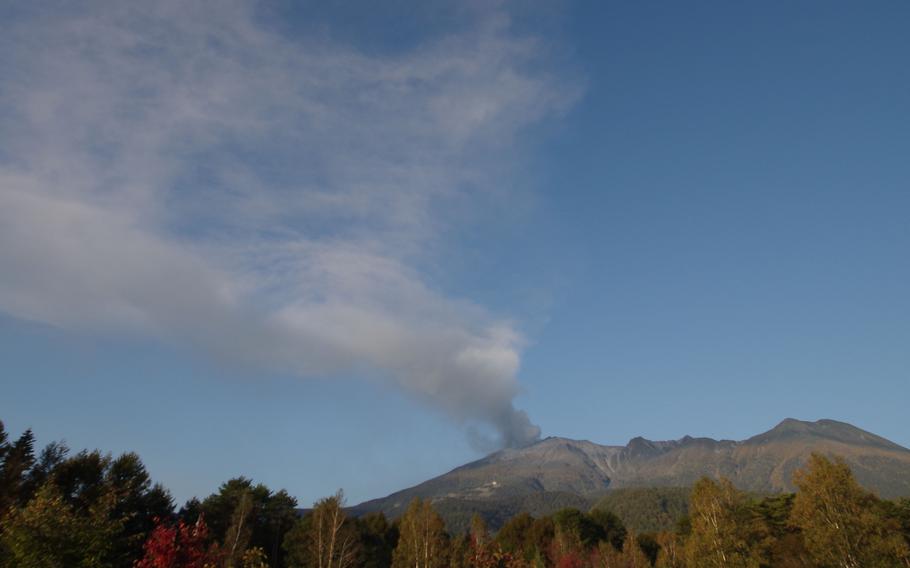 Mount Ontake, a volcano in central Japan, erupts in September 2014. 