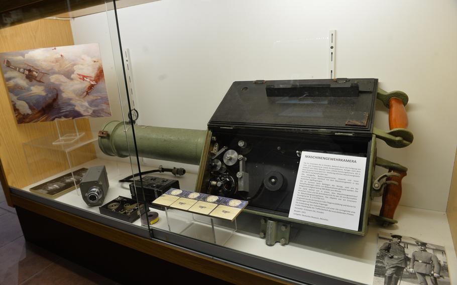 A machine-gun camera at the 3F German Film and Photo Technology Museum in Deidesheim, Germany, on Dec. 2, 2021. The camera was used for target training of World War I pilots.