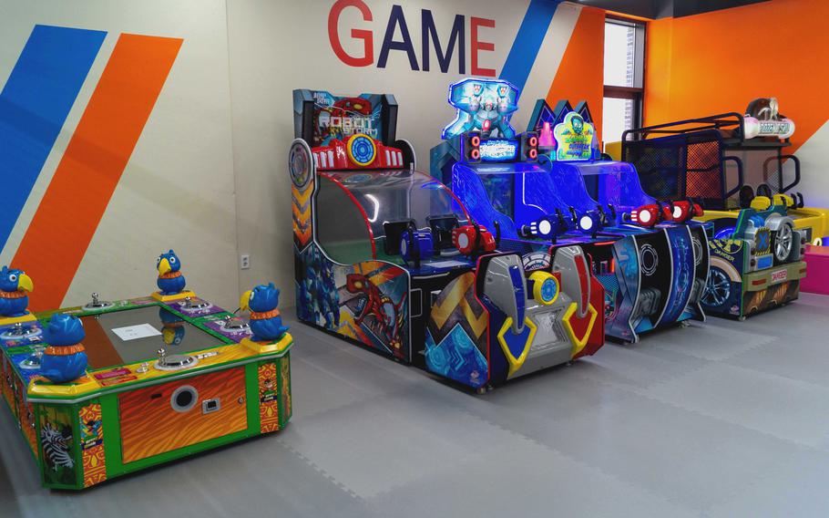 Arcade games stand ready at Jumping Go  in Pyeongtaek, South Korea, Nov. 7, 2023.