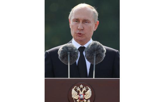 Vladimir Putin, Russia's president, speaks during the Russian Navy day in St. Petersburg, Russia, on July 28, 2019. MUST CREDIT: Bloomberg photo by Andrey Rudakov.