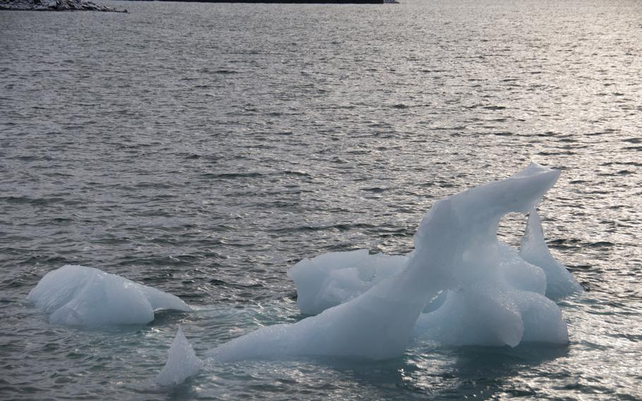 Even in late summer, icebergs such as this near the large pier ply the waters of North Star Bay.
Patrick Dickson/Stars and Stripes