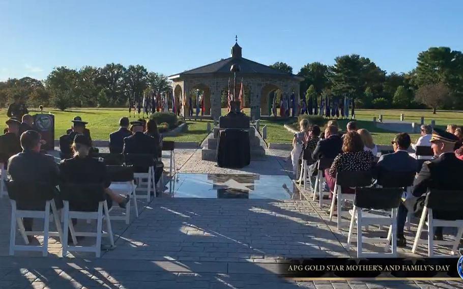 Aberdeen Proving Ground leadership, local leaders and others gathered Friday at the base’s memorial plaza to honor Gold Star families, whose loved ones died in military service, and commemorate a Bel Air native with a memorial stone placed in his honor.