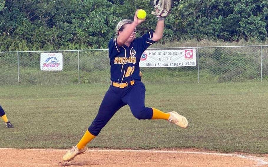 Guam High sophomore right-hander Brinnlyn Hardt has pitched back-to-back three-inning perfect games, striking out 16 of the 18 batters she's faced in those games.