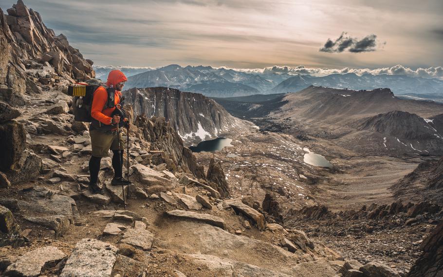 Josh Murphy ascends Mount Whitney, Calif., in June 2022. He completed the climb and others after the Army said he was medically unfit to be a soldier. 