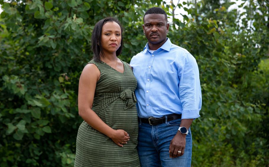 Mercedes Petitfrere and her husband, Louis, met at Camp Lejeune and were married in 2018.