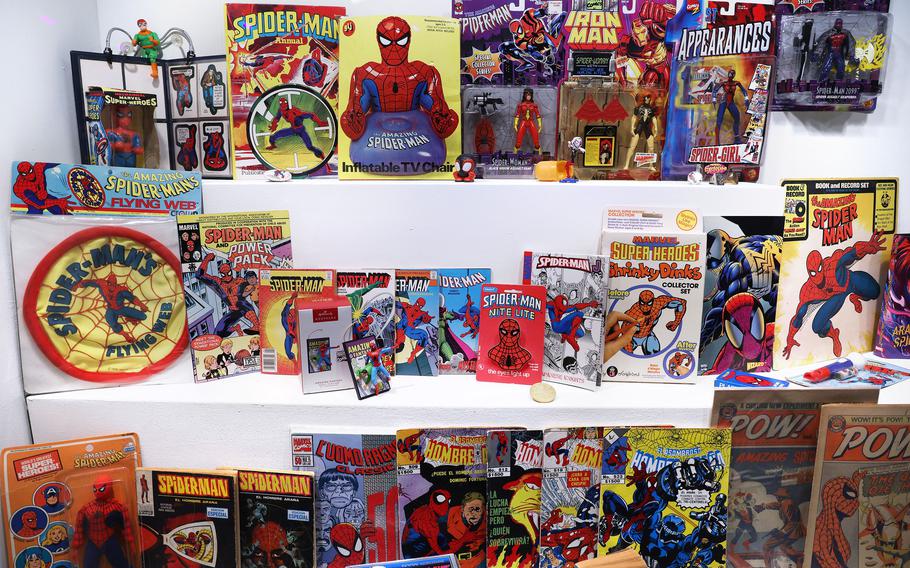 Spider-Man memorabilia. 