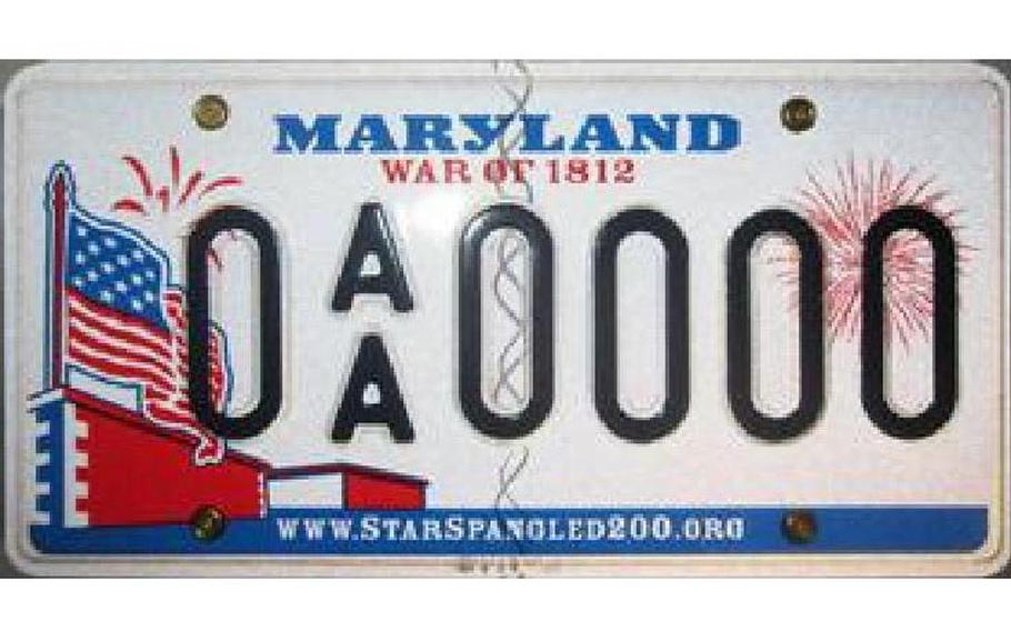 The Maryland license plate that contains a link to a Philippines gambling site. 