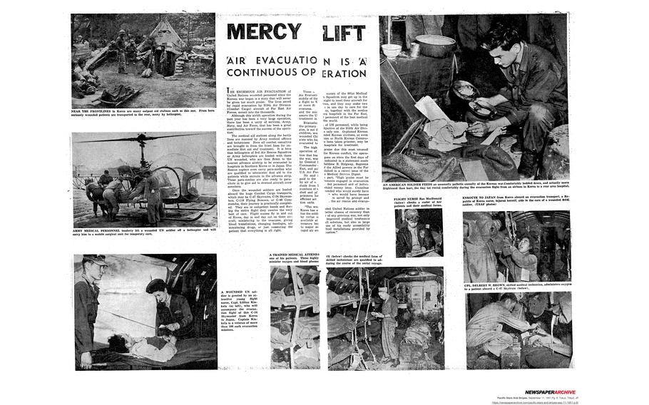 The original article ran with eight images, presumably all by military photographers not assigned to Stars and Stripes Pacific’s Korea bureau. Only one of the images has been found in our Pacific archives at this time.
