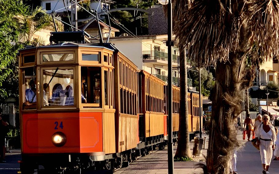 An electric tram connects the Spanish town of Sóller and its nearby port.