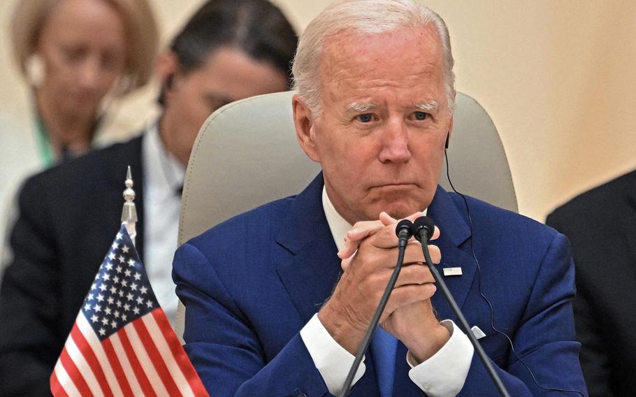 US President Joe Biden attends the Jeddah Security and Development Summit in Saudi Arabia’s Red Sea coastal city of Jeddah on July 16, 2022. 