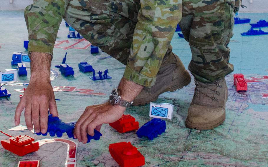 Col. Ben McLennan, commander of the Australian army’s Combat Training Center, explains a force-on-force Talisman Sabre exercise at Townsville Field Training Area, Australia, July 24, 2023.