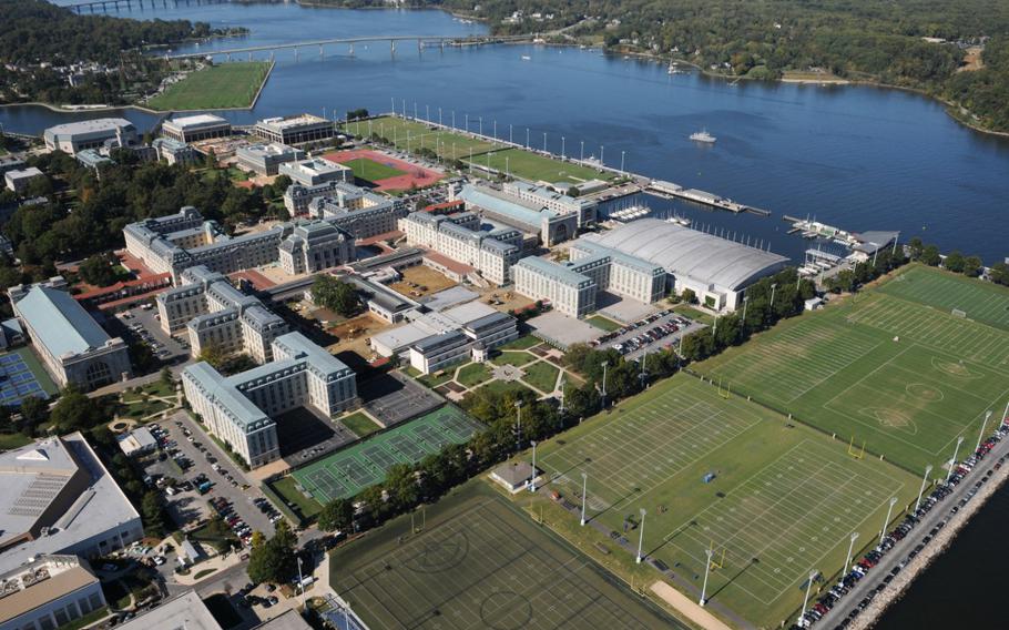 The Southern Poverty Law Center says it has identified three symbols of the Confederacy at the Naval Academy.