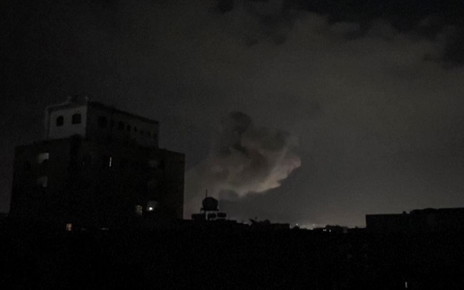 Footage of an aftermath of a missile strike.