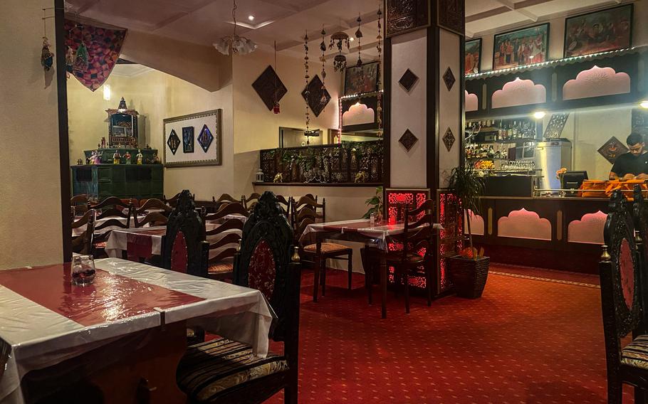 Curry House's vivid dining room is within earshot of the Kaiserbrunnen, the landmark fountain in downtown Kaiserslautern, Germany. 