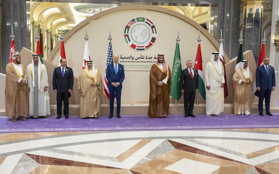 President Joe Biden attends a summit July 16, 2022, in Jeddah, Saudi Arabia. The United States sells more arms to Saudi Arabia than to any other country.
