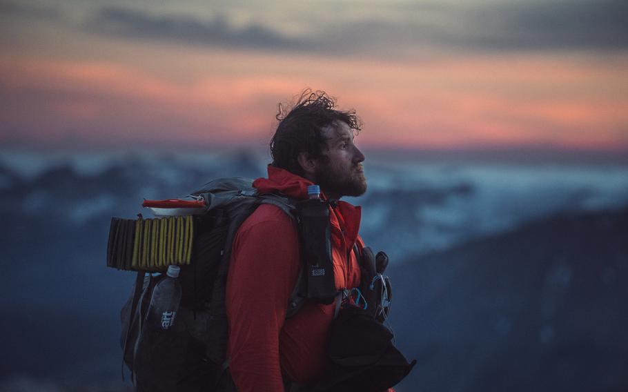 Josh Murphy atop Mount Whitney, Calif., in June 2022. Murphy, who said he trekked the arduous Pacific Crest Trail this year, was sent home from boot camp after the Army determined that he wasn’t medically fit to serve. 