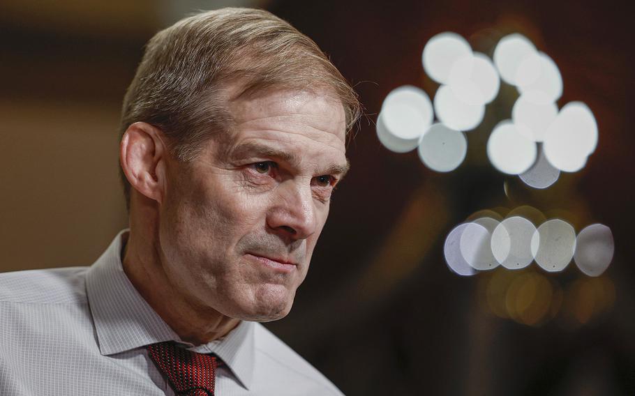 U.S. Rep. Jim Jordan, R-Ohio, attends a briefing in the U.S. Capitol on Jan. 9, 2023, in Washington, D.C. 