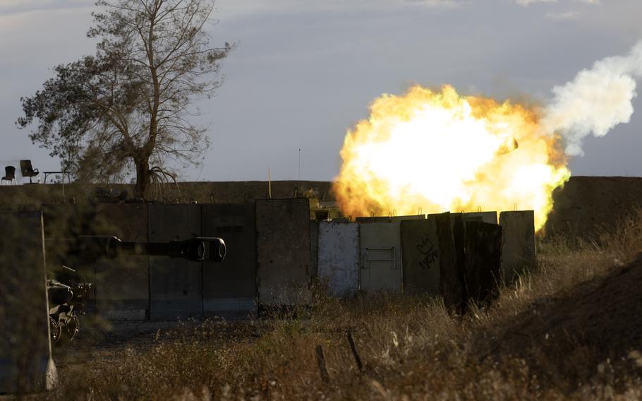 Israeli artillery along the Gaza border fires.