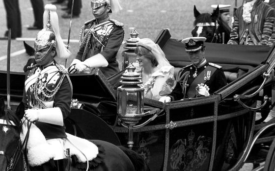 London, England, July 29, 1981: The Prince and Princess of Wales return by carriage from their wedding ceremony at St. Paul's Cathedral. It was estimated that a million people lined the 2.2-mile route from the cathedral to Buckingham Palace, hoping to see Charles and Diana ride past.

Prince Charles, now King Charles III, acceded to the throne on Sept. 8, 2022, upon the death of his mother, Elizabeth II. The official coronation of the King and his wife, Queen Camilla takes place at Westminster Abbey today, May 6th. Although the tone of the coronation is expected to be more demure than the King's first wedding was, the first coronation of a British royal in over 70 years will still draw a considerable crowd along the procession route from Buckingham Palace to the abbey.

Want to see how Stars and Stripes covered the Royal Wedding? Subscribe to Stars and Stripes’ historic newspaper archive! We have digitized our 1948-1999 European and Pacific editions, as well as several of our WWII editions and made them available online through https://starsandstripes.newspaperarchive.com/

META TAGS: Europe; Great Britain;United Kingdom; Royalty; royal ceremony; House of Windsor; Commonwealth; 