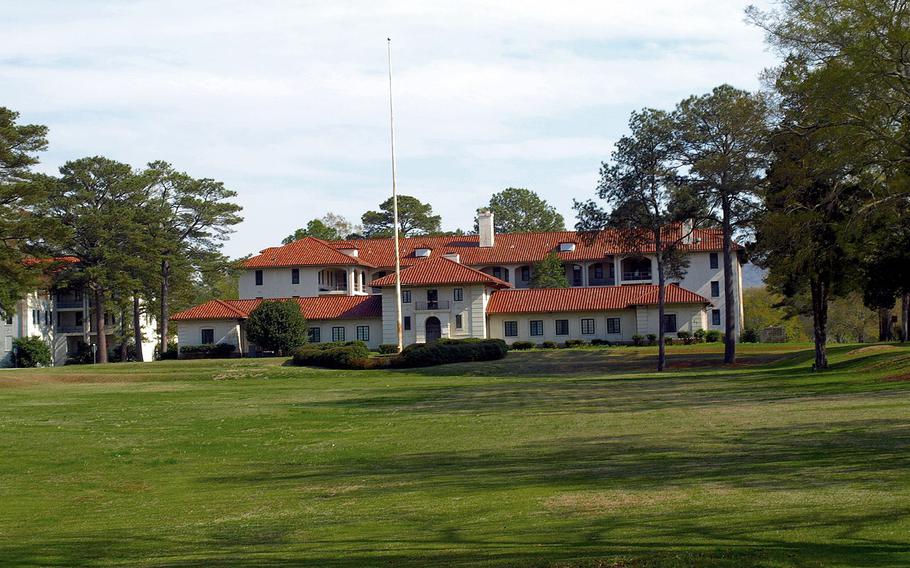 Buckner Hall at Fort McLellan in 2014. Fort McClellan, established in 1917, became home to the Army’s Chemical Corps and Chemical Weapons school after World War II until the base closed in 1999.