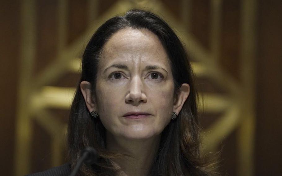 Nominee for Director of National Intelligence Avril Haines appears before the Senate Intelligence committee during a confirmation hearing on Capitol Hill on January 19, 2021 in Washington, D.C. 