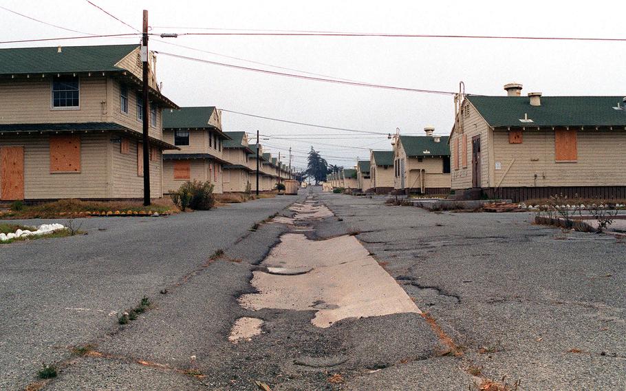Boarded-up barracks are seen at Fort Ord in Monterey County, Calif., in this photo dated Aug. 9, 1993. The Army base closed in 1994. (Marvin Hamburger/TNS)