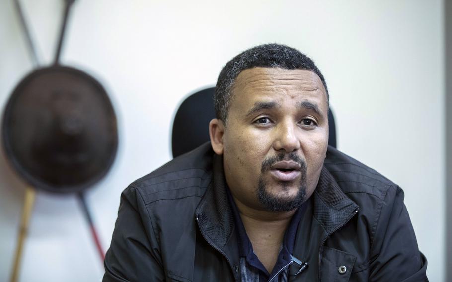 Opposition politician Jawar Mohammed speaks during an interview at his house in Addis Ababa, Ethiopia on Oct. 24, 2019. Ethiopia’s government on Friday, Jan. 7, 2022 announced an amnesty for some of the country’s most high-profile political detainees, including Jawar Mohammed and senior Tigray party officials, as Prime Minister Abiy Ahmed spoke of reconciliation for Orthodox Christmas.