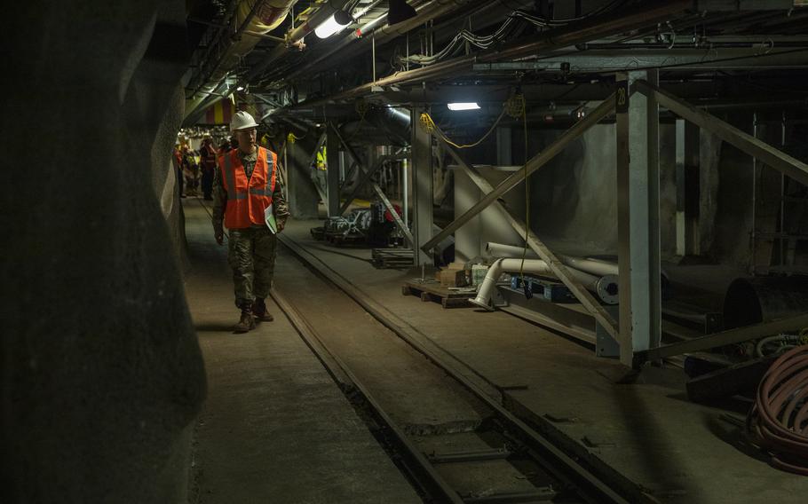 Air Force Lt. Col. Vanhseng Phanthavong conducts safety checks to identify and eliminate hazards during a walkthrough at the Red Hill Bulk Fuel Storage Facility in Halawa, Hawaii, on Oct. 12, 2022. 