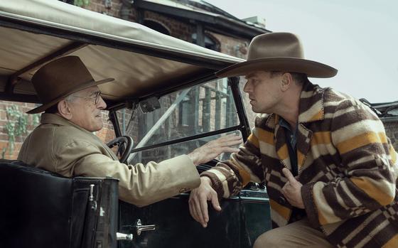 Robert De Niro, left, and Leonardo DiCaprio in "Killers of the Flower Moon."